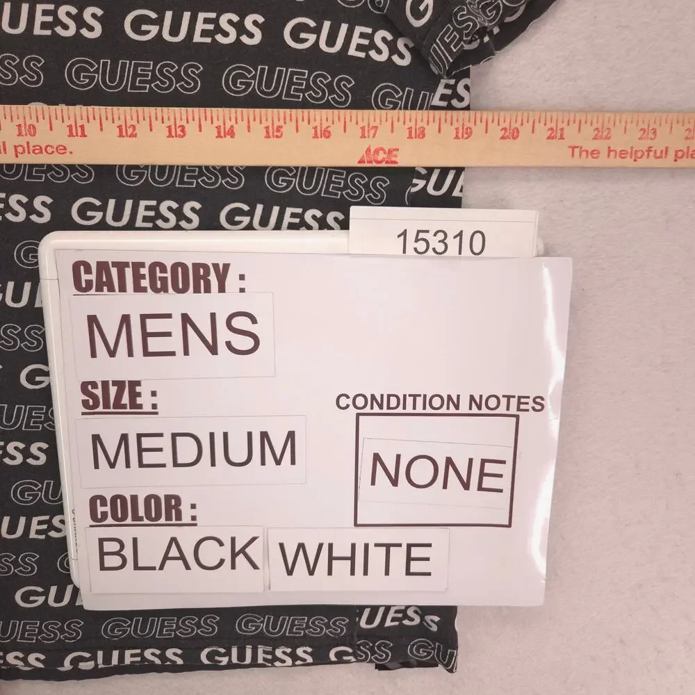 Guess Casual Graphic Short Sleeve Crew Neck T Shirt Mens Size Medium M Black - Picture 8 of 9